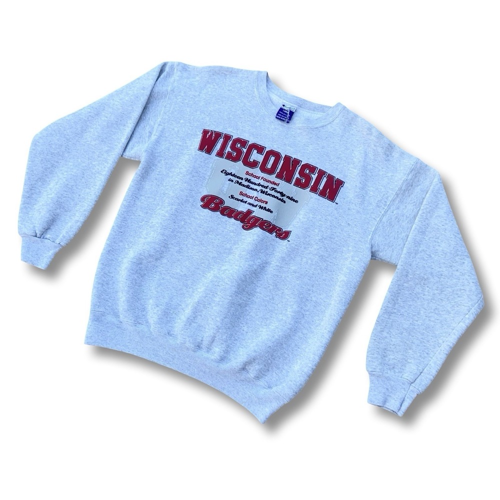 Vintage 90s Champion Adult Sz Large Sweatshirt University of Wisconsin Badgers